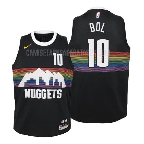 camiseta denver nuggets de la bol bol 10 niños negro edición city 2019-20