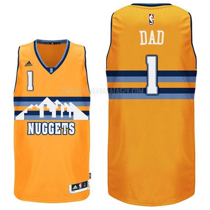 camiseta denver nuggets de la dad 1 hombres amarillo dia del padre