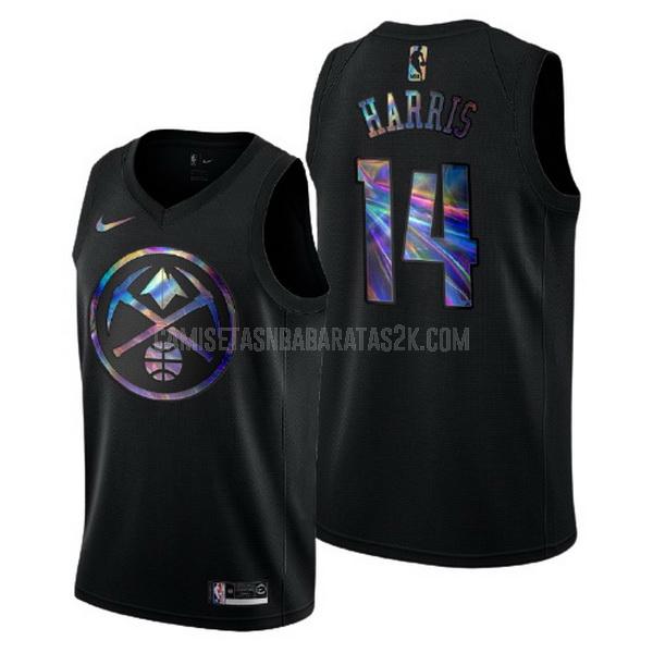 camiseta denver nuggets de la gary harris 14 hombres negro logo holographic