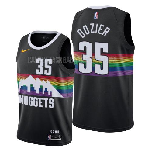 camiseta denver nuggets de la p j dozier 35 hombres negro edición city 2019-20