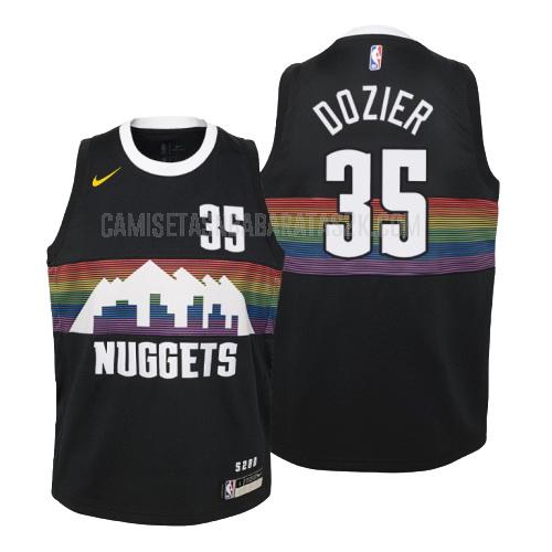 camiseta denver nuggets de la p j dozier 35 niños negro edición city 2019-20