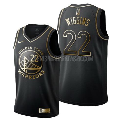camiseta golden state warriors de la andrew wiggins 22 hombres negro edición dorada