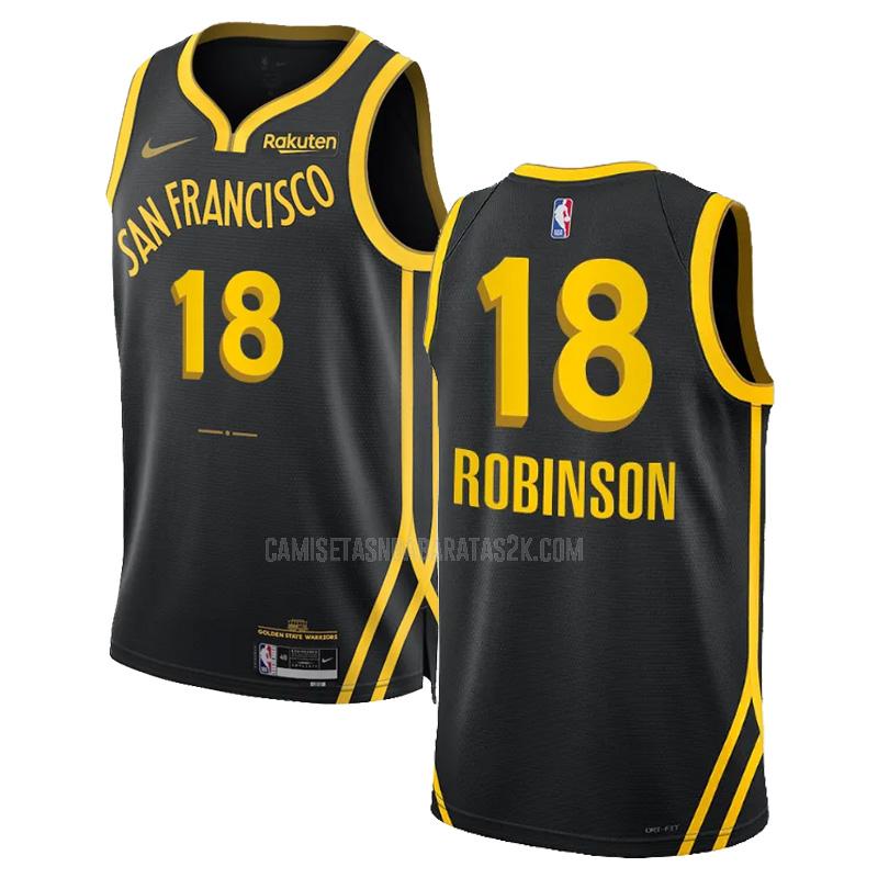 camiseta golden state warriors de la jerome robinson 18 hombre negro city edition 2023-24