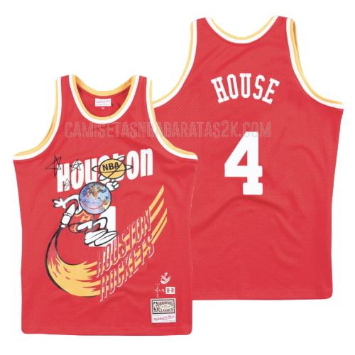 camiseta houston rockets de la danuel house 4 hombres rojo hardwood classics