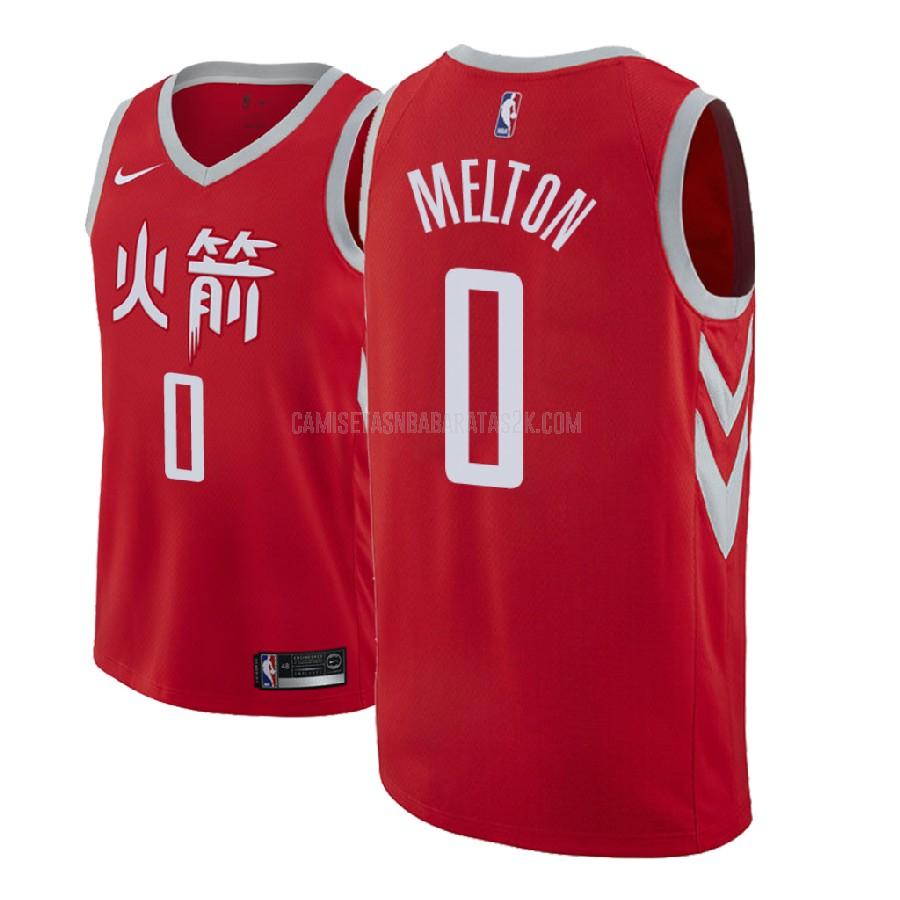 camiseta houston rockets de la de'anthony melton 0 hombres rojo edición city 2018 nba draft