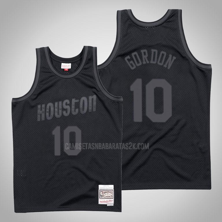 camiseta houston rockets de la eric gordon 10 hombres negro hardwood classics
