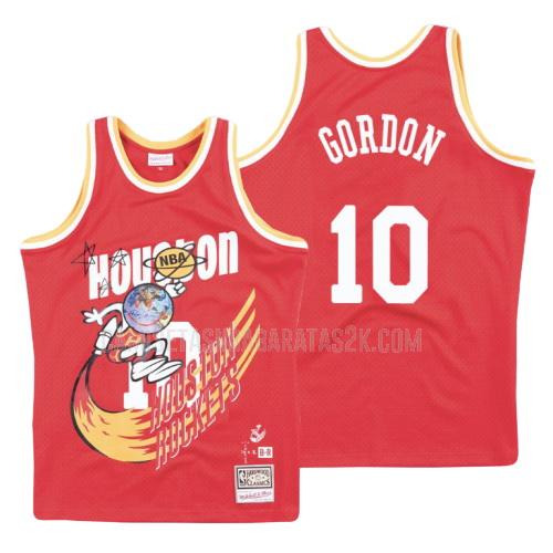 camiseta houston rockets de la eric gordon 10 hombres rojo hardwood classics