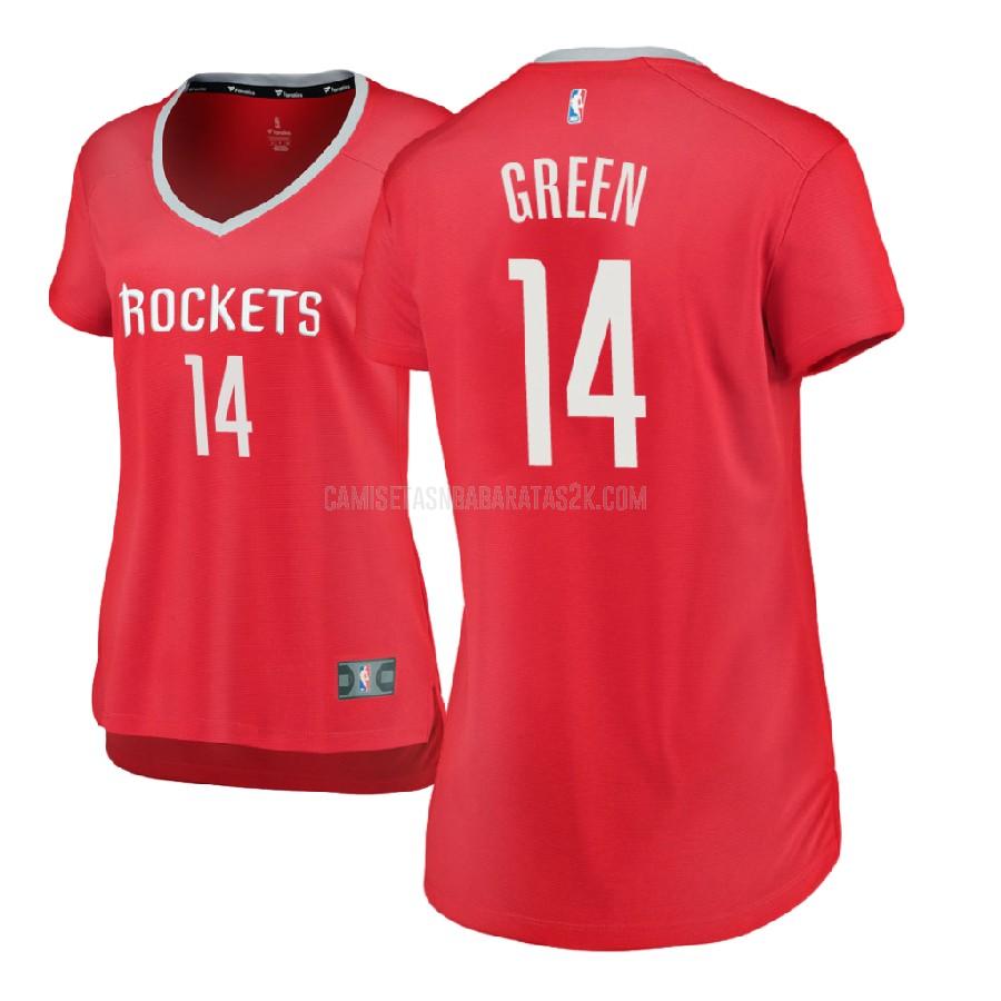 camiseta houston rockets de la gerald green 14 mujer rojo icon 2017-18