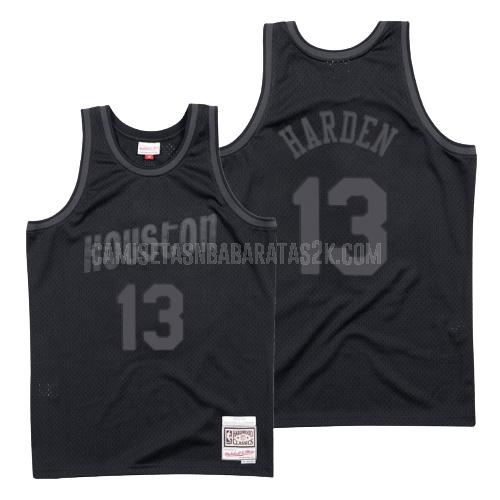 camiseta houston rockets de la james harden 13 hombres negro hardwood classics