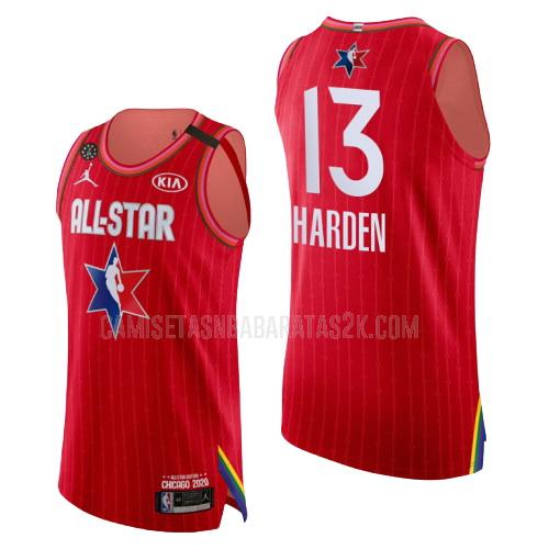 camiseta houston rockets de la james harden 13 hombres rojo nba all-star 2020