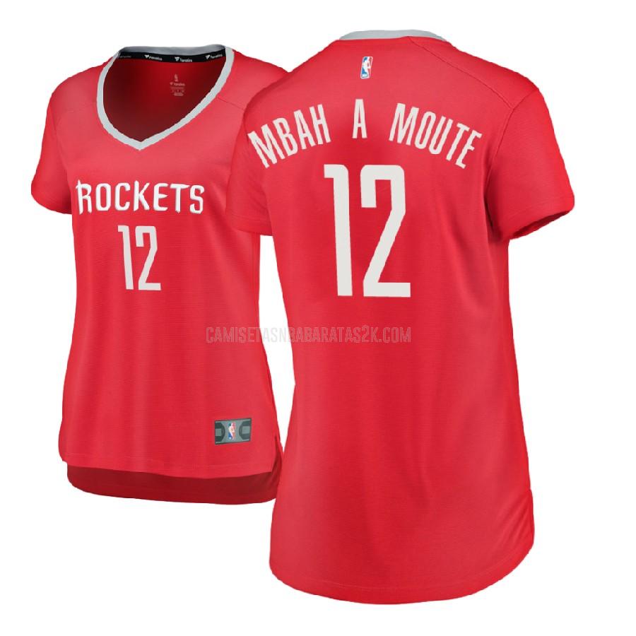 camiseta houston rockets de la luc mbah a moute 12 mujer rojo icon 2017-18