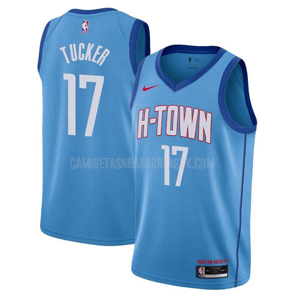 camiseta houston rockets de la p.j. tucker 17 hombres azul city edition 2020-21