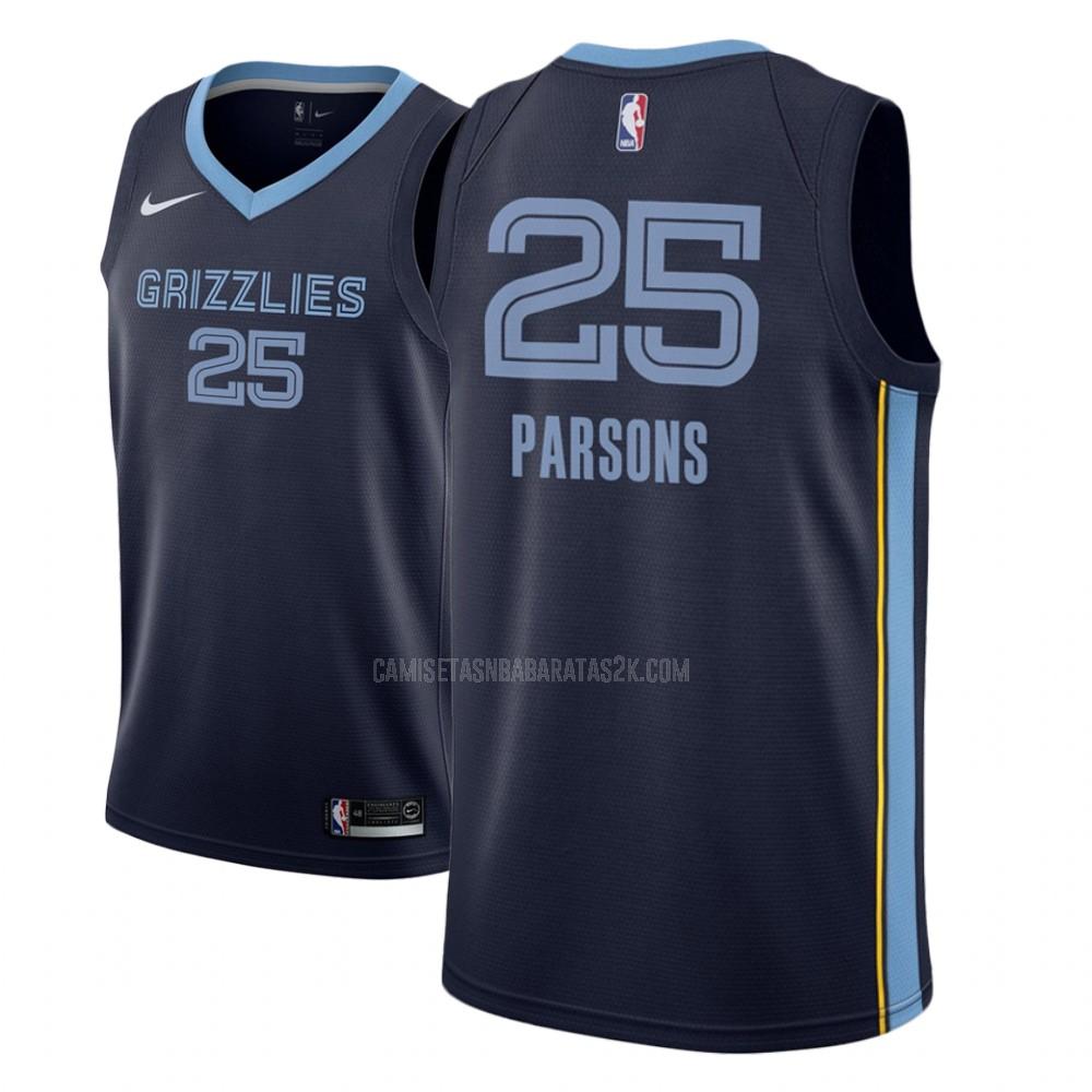 camiseta memphis grizzlies de la chandler parsons 25 hombres azul marino icon