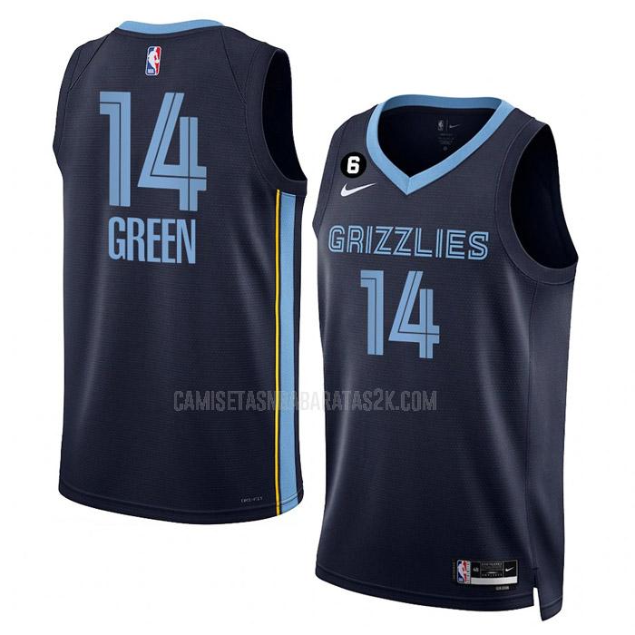 camiseta memphis grizzlies de la danny green 14 hombres azul marino icon edition 2022-23