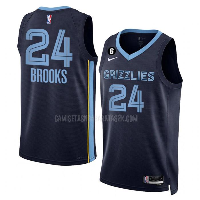 camiseta memphis grizzlies de la dillon brooks 24 hombres azul marino icon edition 2022-23