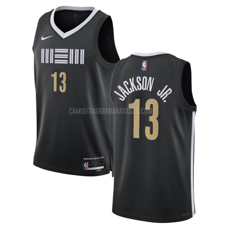camiseta memphis grizzlies de la jaren jackson jr 13 hombre negro city edition 2023-24