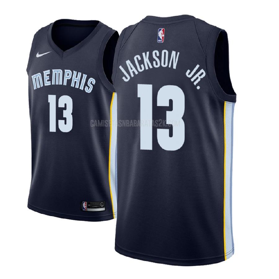 camiseta memphis grizzlies de la jaren jackson jr 13 hombres azul marino icon 2018 nba draft