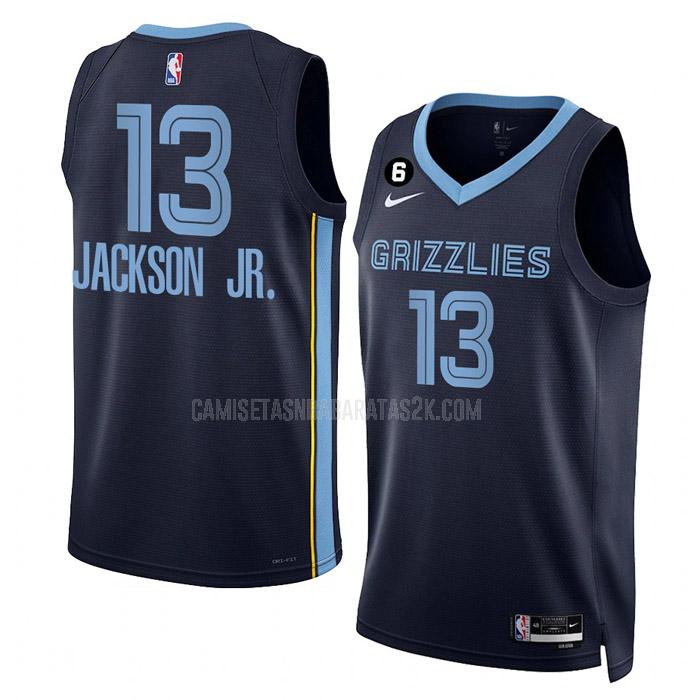 camiseta memphis grizzlies de la jaren jackson jr 13 hombres azul marino icon edition 2022-23