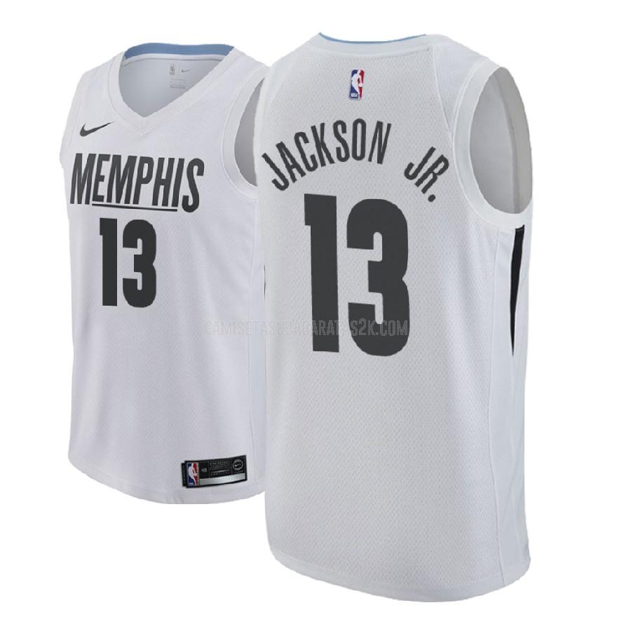 camiseta memphis grizzlies de la jaren jackson jr 13 hombres blanco edición city 2018 nba draft