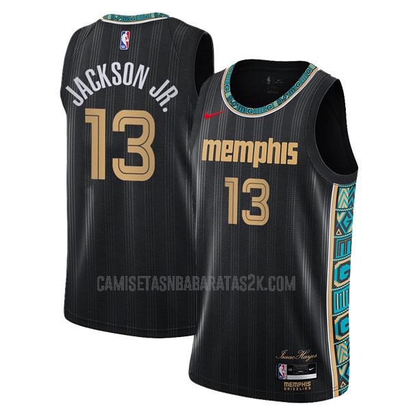 camiseta memphis grizzlies de la jaren jackson jr 13 hombres negro city edition 2020-21