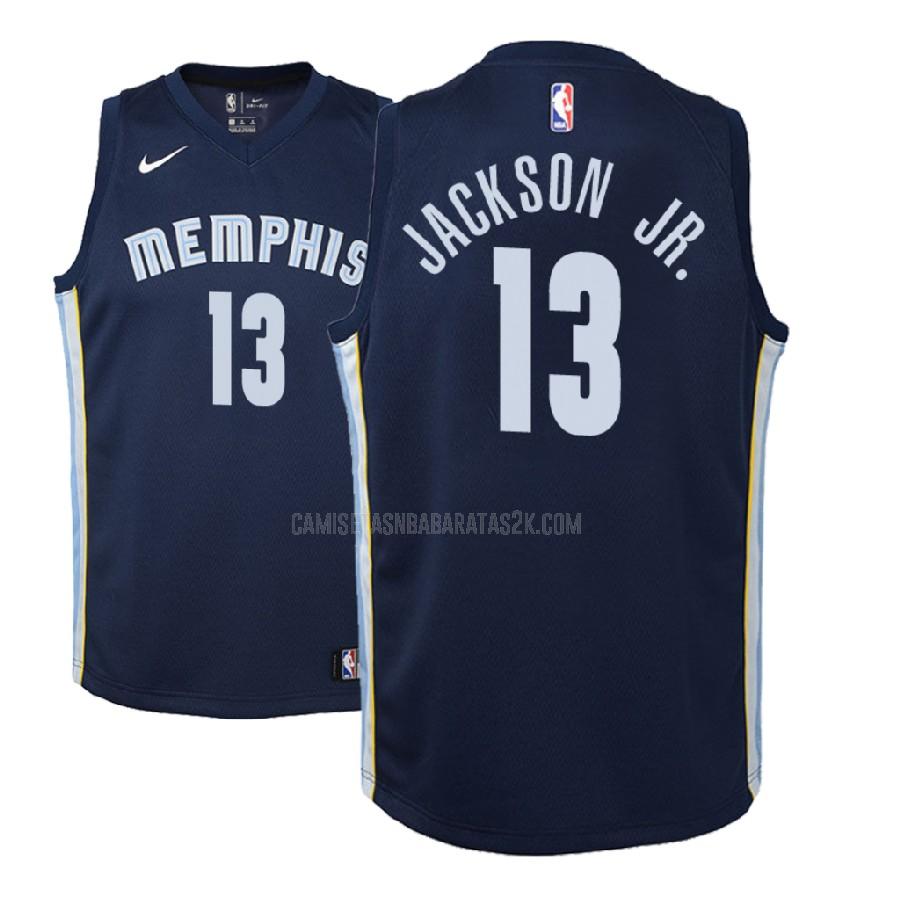 camiseta memphis grizzlies de la jaren jackson jr 13 niños azul marino icon 2018 nba draft