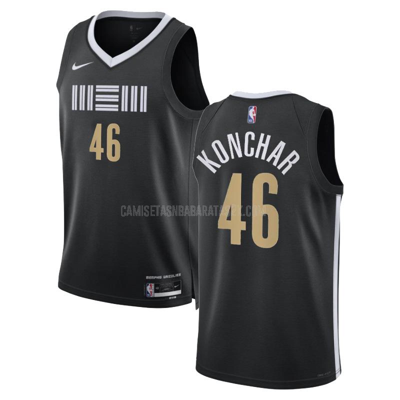 camiseta memphis grizzlies de la john konchar 46 hombre negro city edition 2023-24