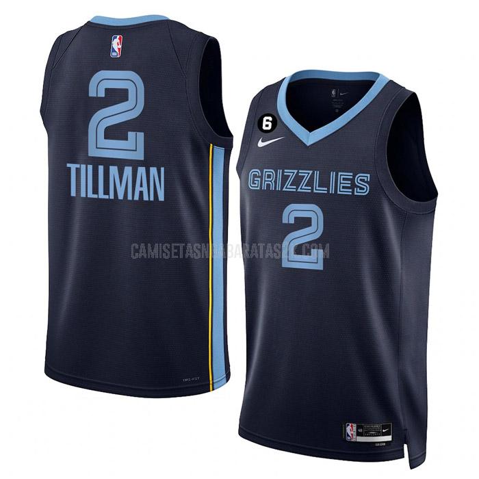 camiseta memphis grizzlies de la xavier tillman 2 hombres azul marino icon edition 2022-23