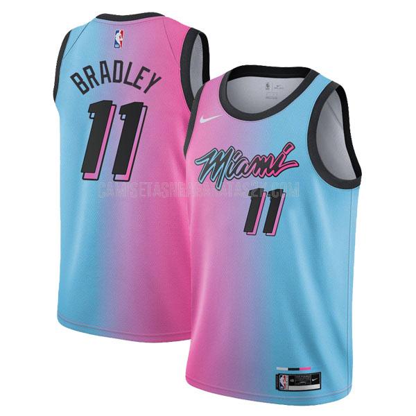 camiseta miami heat de la avery bradley 11 hombres azul rosado city edition 2020-21