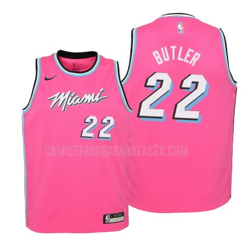 camiseta miami heat de la jimmy butler 22 niños rosa edición earned