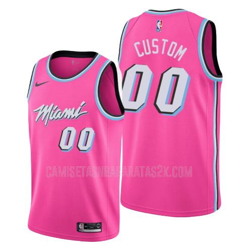camiseta miami heat de la yante maten 0 hombres rosado earned edition