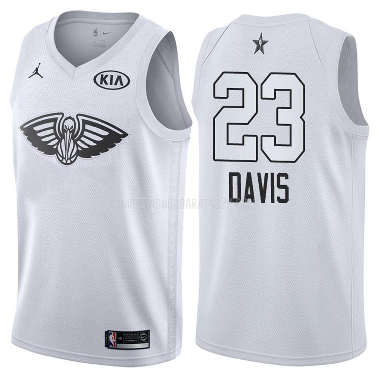 camiseta new orleans pelicans de la anthony davis 23 hombres negro nba all-star 2018