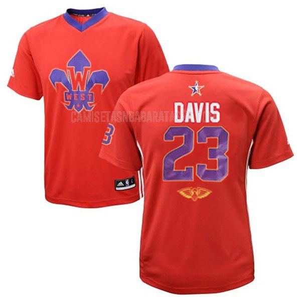 camiseta new orleans pelicans de la anthony davis 23 hombres rojo nba all-star 2014