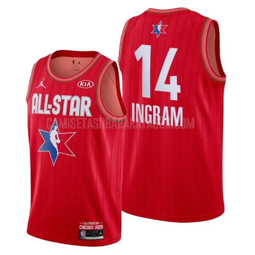 camiseta new orleans pelicans de la brandon ingram 14 hombres rojo nba all-star 2020