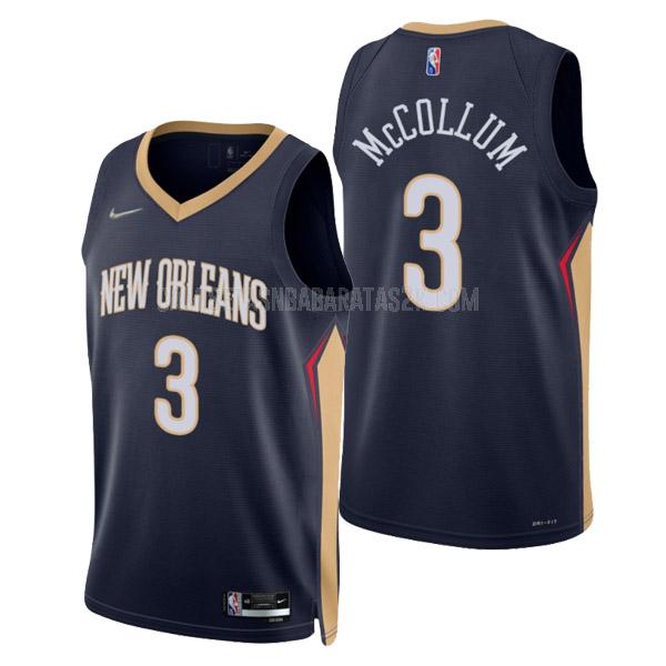 camiseta new orleans pelicans de la c.j. mccollum 3 hombres azul marino icon edition 2022