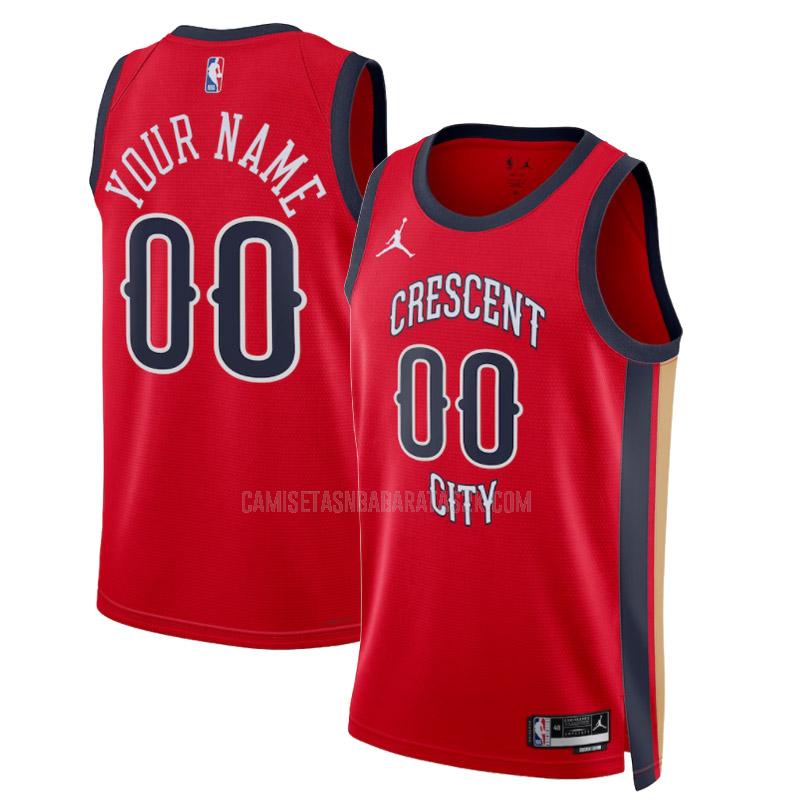 camiseta new orleans pelicans de la custom hombre rojo statement edition 2023-24