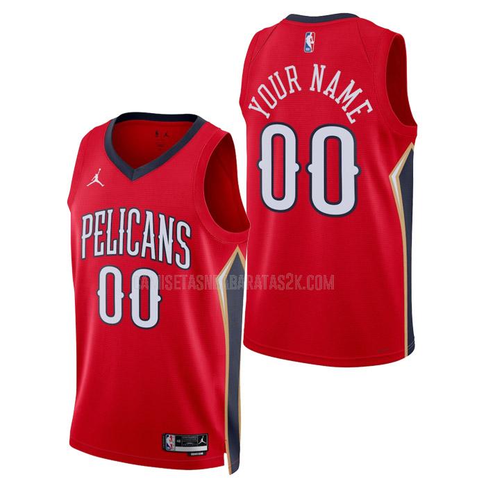 camiseta new orleans pelicans de la custom hombre rojo statement edition 2023
