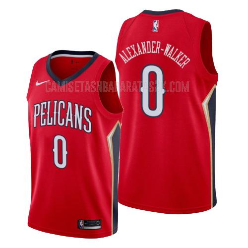 camiseta new orleans pelicans de la nickeil alexander-walker 0 hombres rojo statement