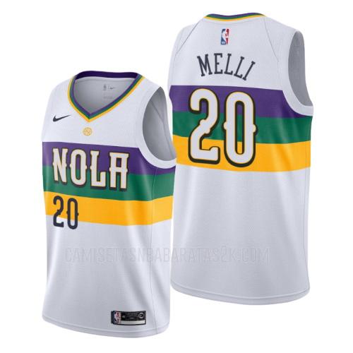 camiseta new orleans pelicans de la nicolo melli 20 hombres blanco city edition 2019-20