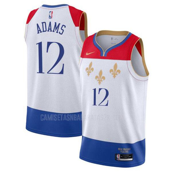 camiseta new orleans pelicans de la steven adams 12 hombres blanco city edition 2020-21