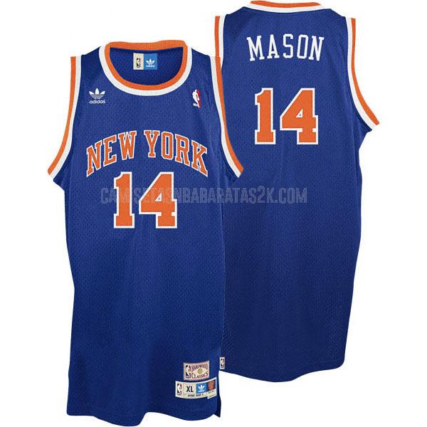 camiseta new york knicks de la anthony mason 14 hombres azul clásico
