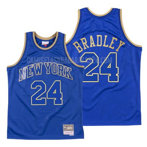 camiseta new york knicks de la bill bradley 24 hombres azul throwback 2020