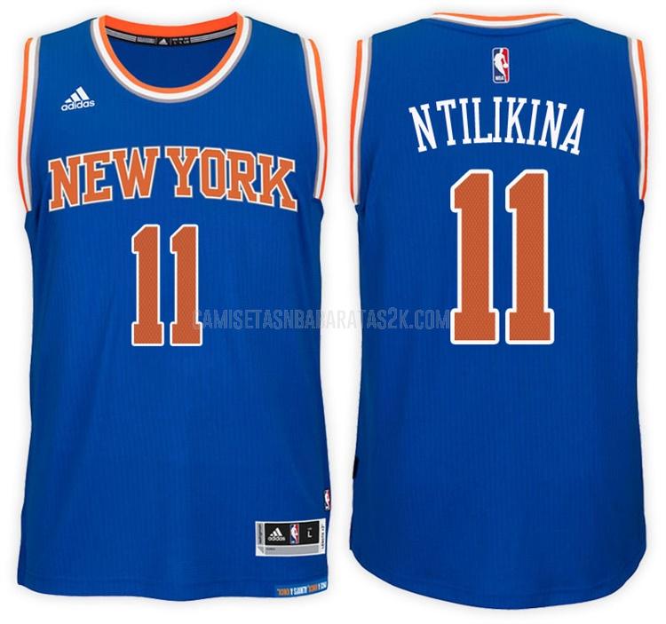 camiseta new york knicks de la frank ntilikina 11 hombres azul road