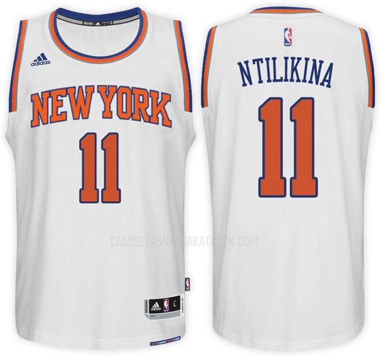camiseta new york knicks de la frank ntilikina 11 hombres blanco primera