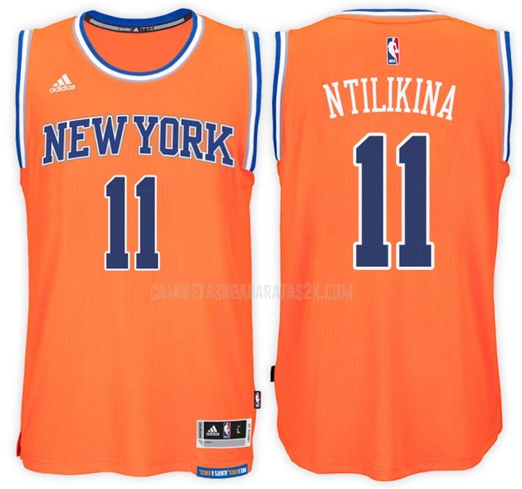 camiseta new york knicks de la frank ntilikina 11 hombres naranja alterno