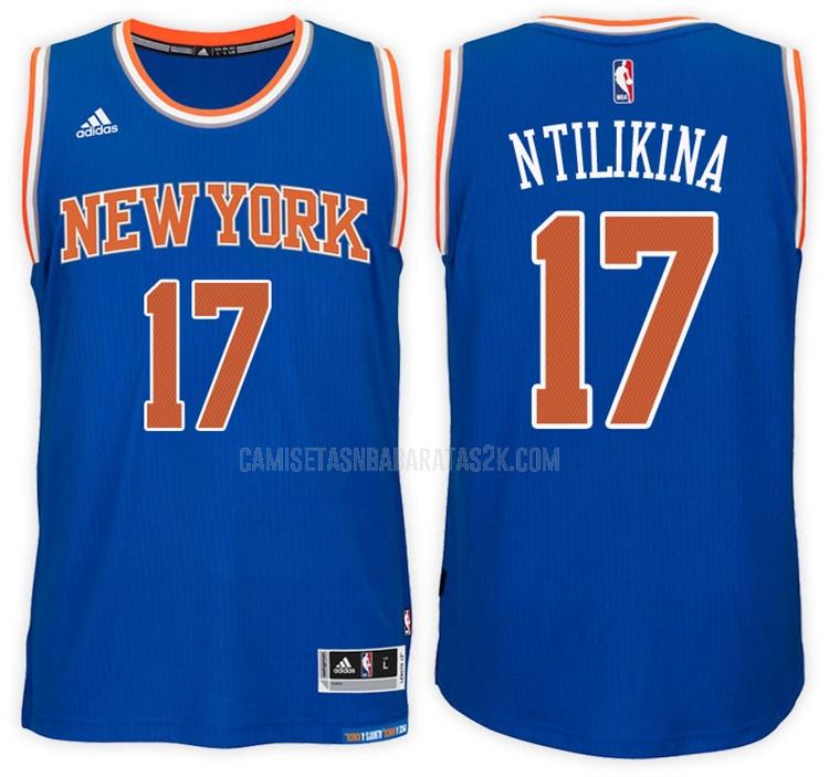 camiseta new york knicks de la frank ntilikina 17 hombres azul road