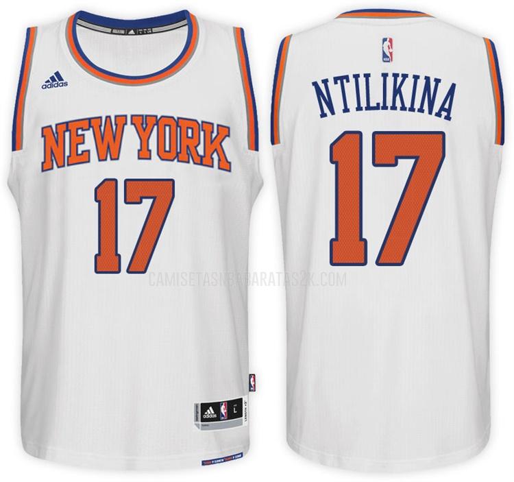 camiseta new york knicks de la frank ntilikina 17 hombres blanco primera