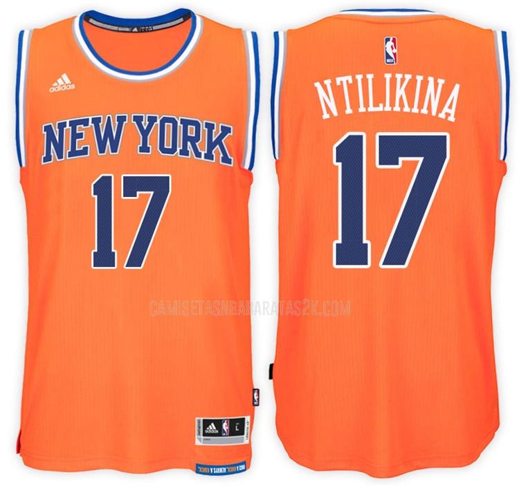 camiseta new york knicks de la frank ntilikina 17 hombres naranja alterno