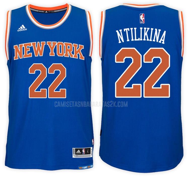 camiseta new york knicks de la frank ntilikina 22 hombres azul road