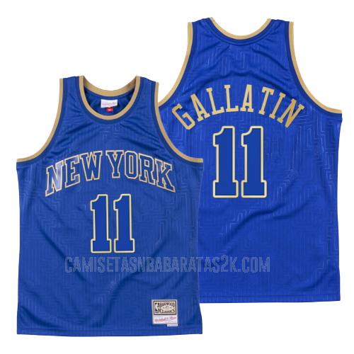 camiseta new york knicks de la harry gallatin 11 hombres azul throwback 2020