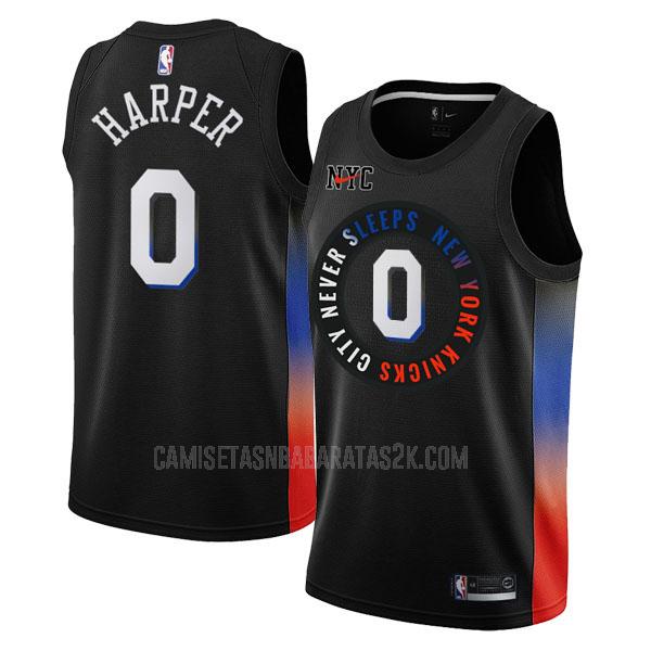 camiseta new york knicks de la jared harper 0 hombres negro city edition 2020-21